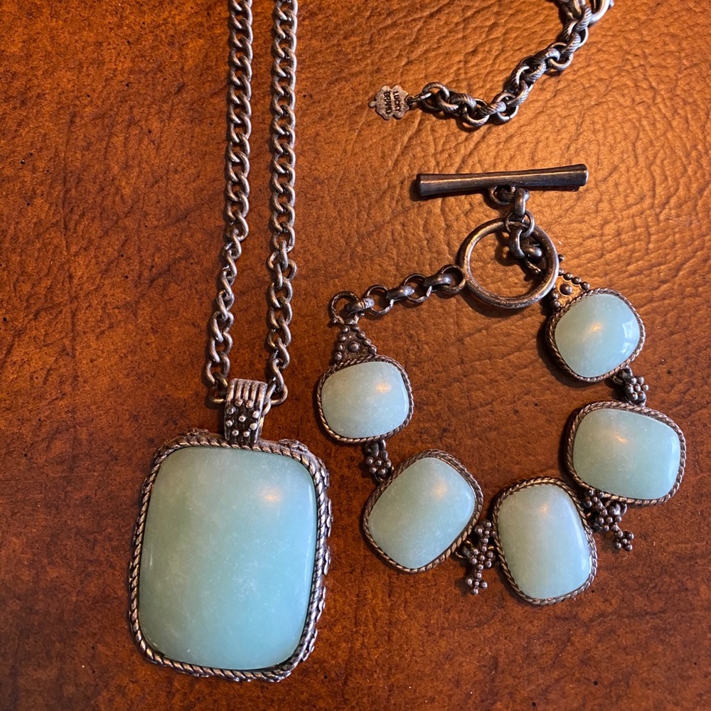 Lucky Brand Turquoise pendant & toggle bracelet